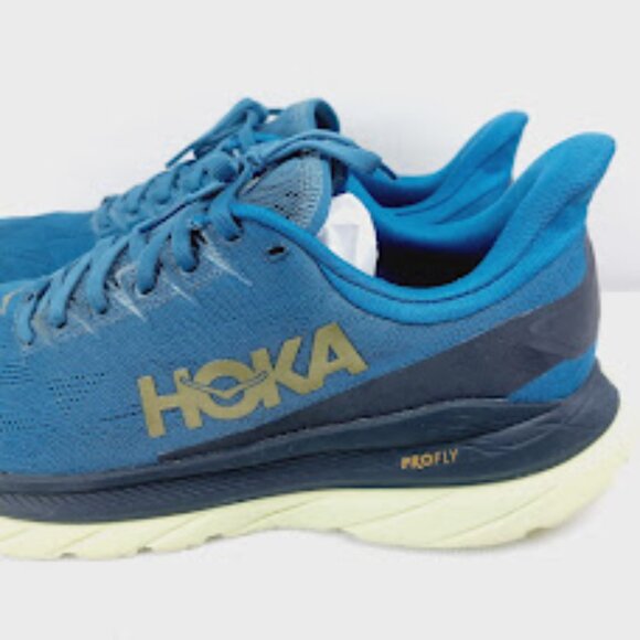 Hoka One One Men's Coral Blue Black Mach 4 Mesh Athletic Running Shoes Size 10D - Picture 9 of 13